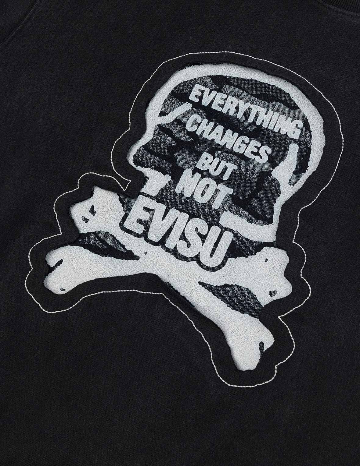"Back to Bone" and Skull Print Fashion Fit Sweatshirt