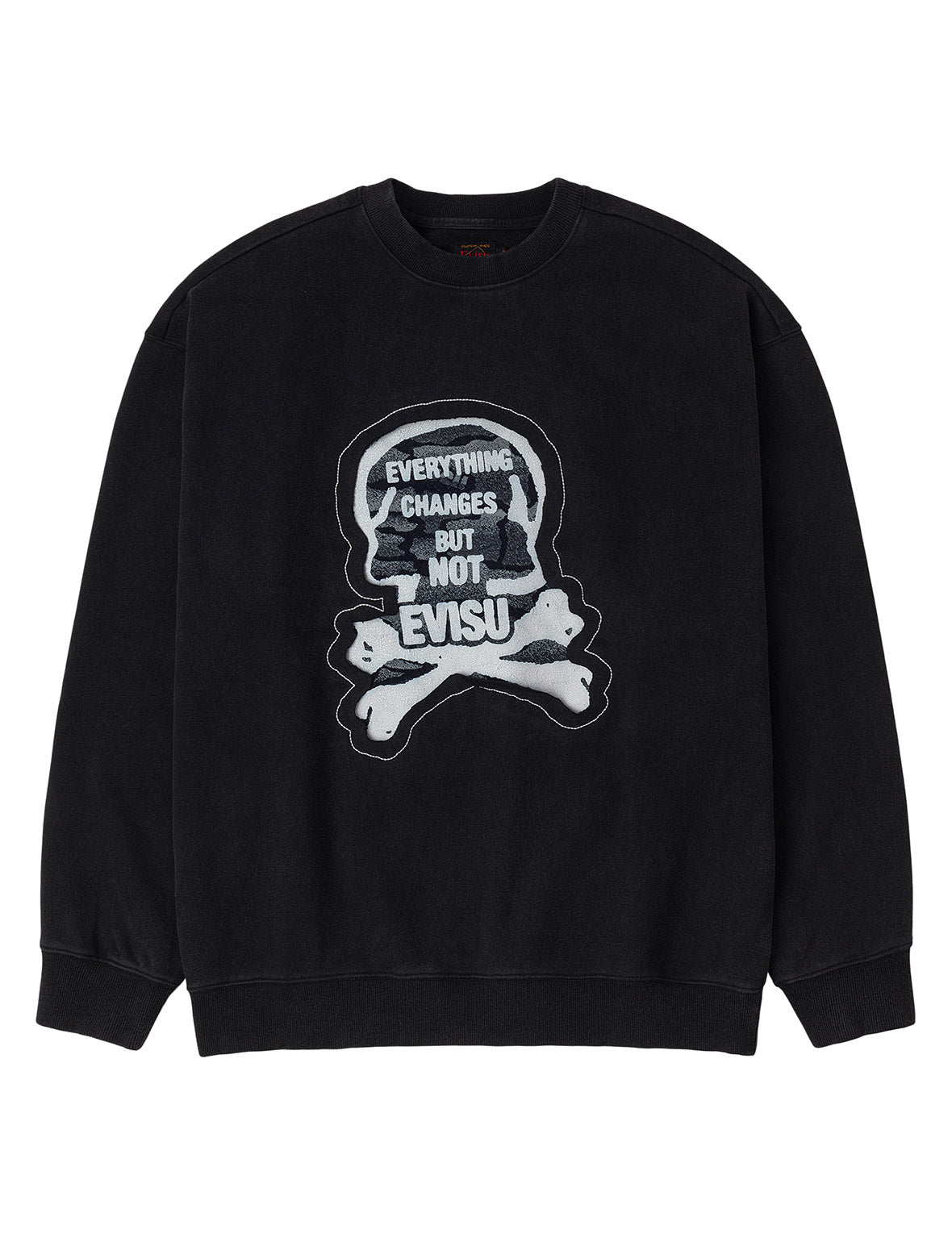 "Back to Bone" and Skull Print Fashion Fit Sweatshirt
