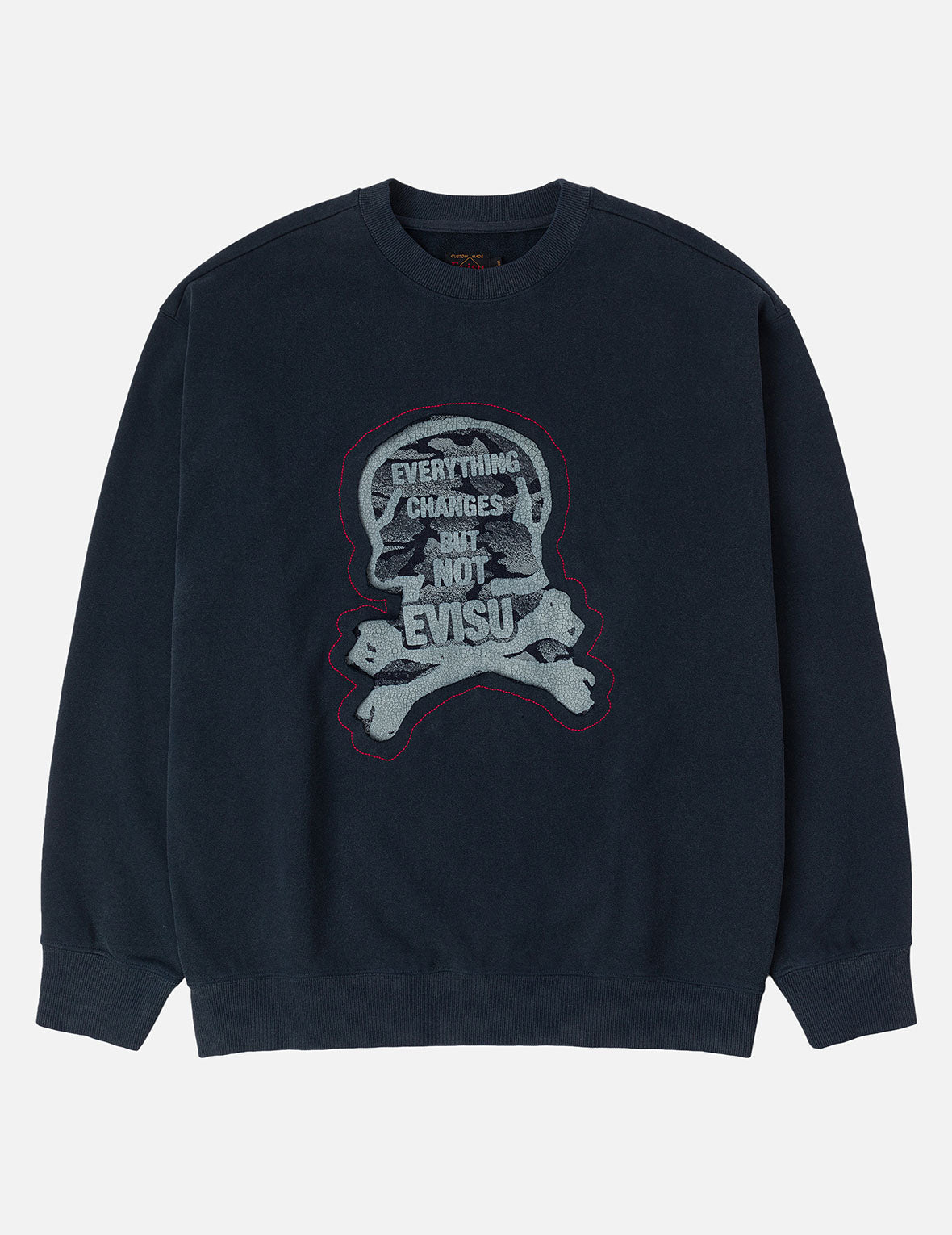 "Back to Bone" and Skull Print Fashion Fit Sweatshirt