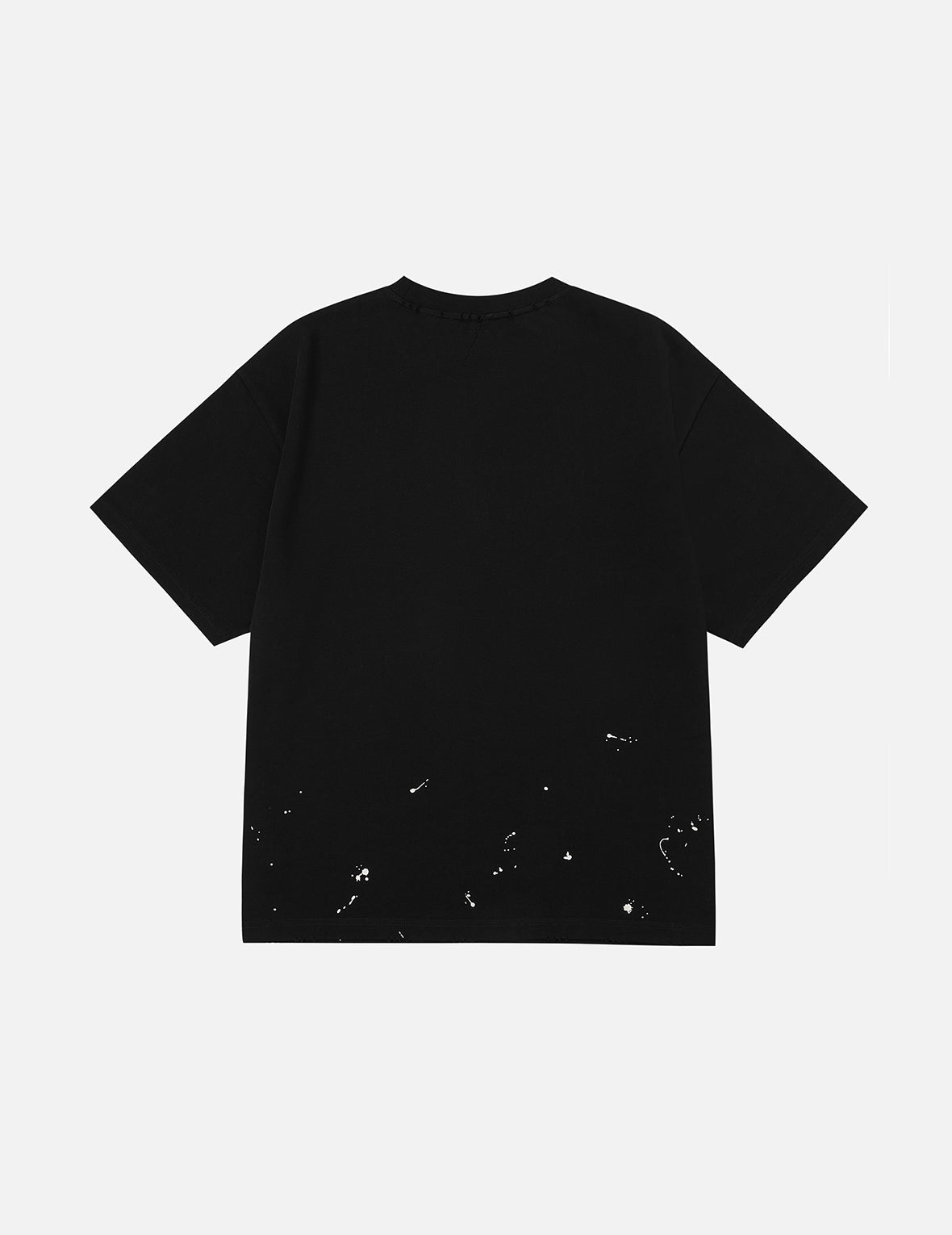 Graffiti-Style Seagull and Logo Print Relax Fit T-Shirt