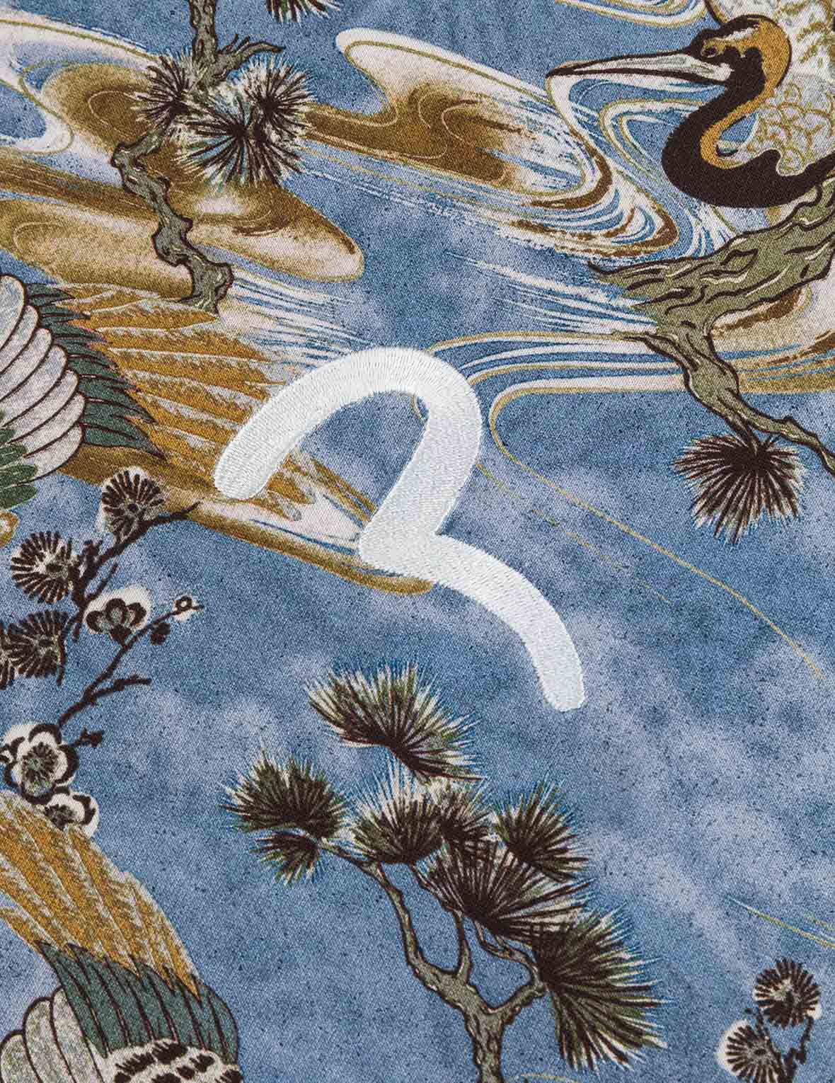 Allover Crane Print Relax Fit T-shirt