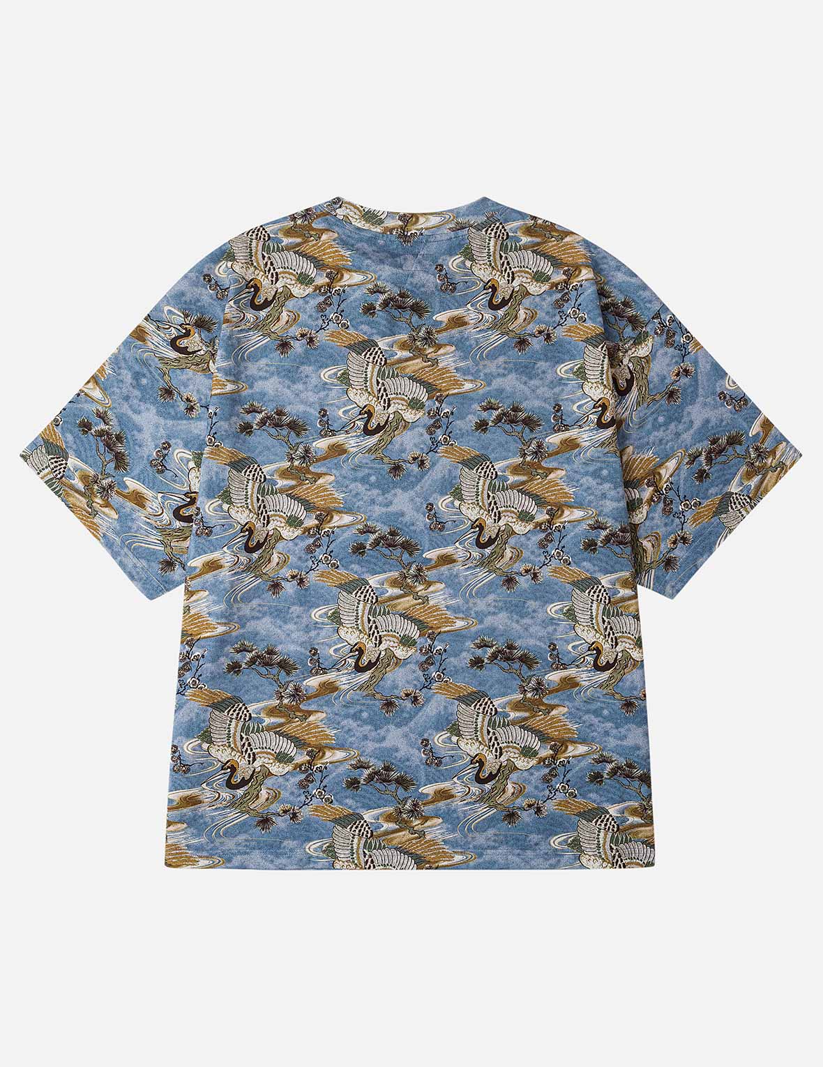 Allover Crane Print Relax Fit T-shirt