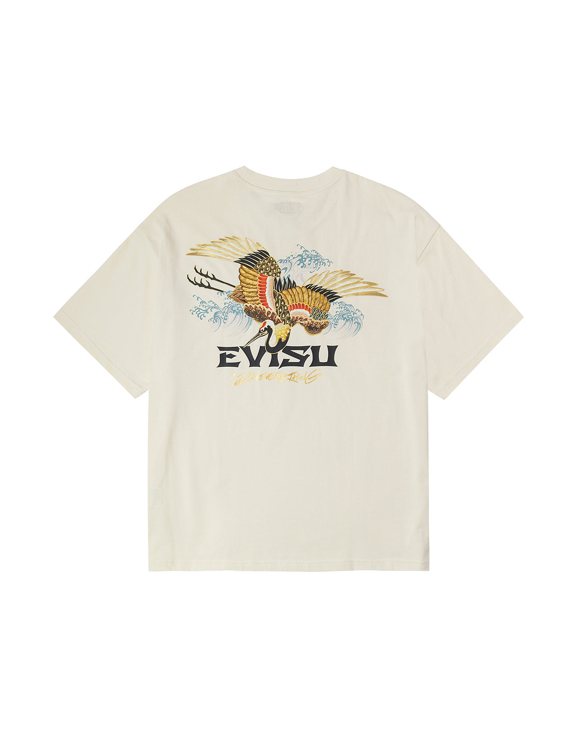 Crane and Logo Print Loose Fit T-shirt