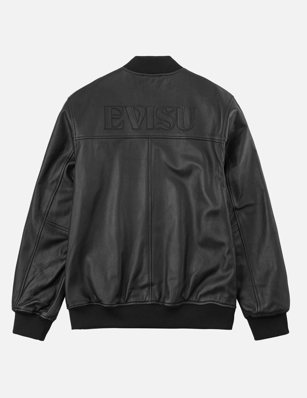 EVISU Logo Patch Leather Jacket