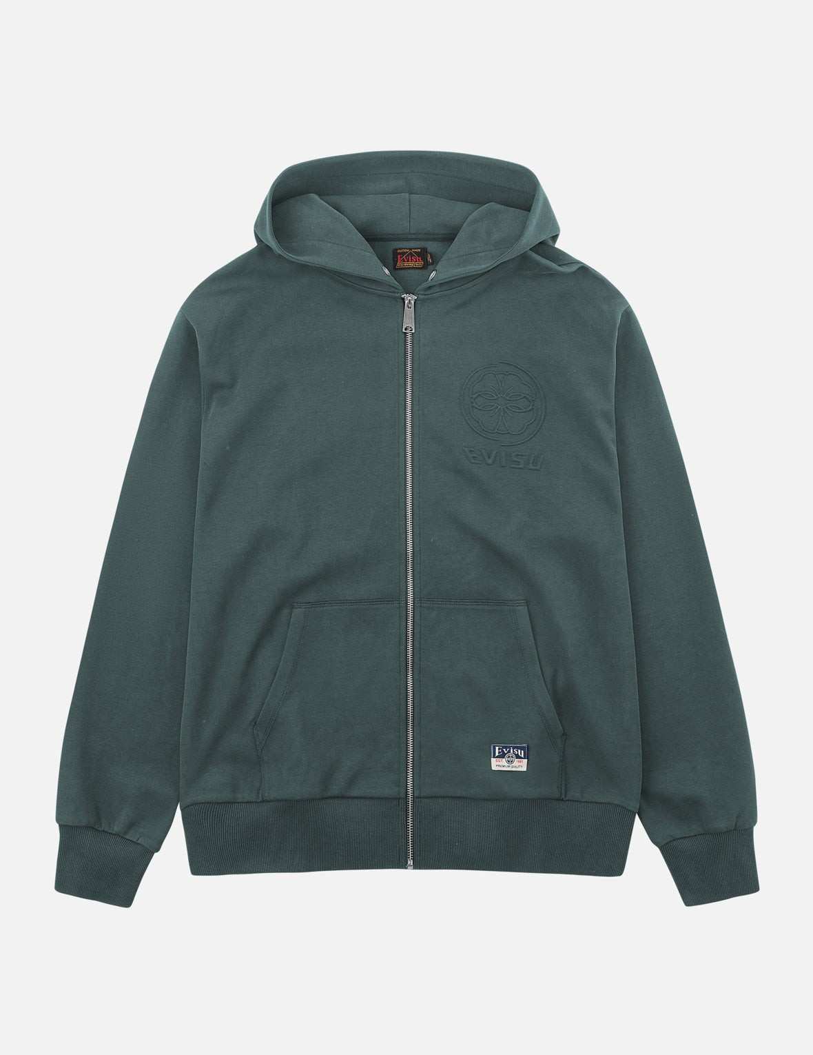 Emboss Kamon Logo Zip-Up Hoodie