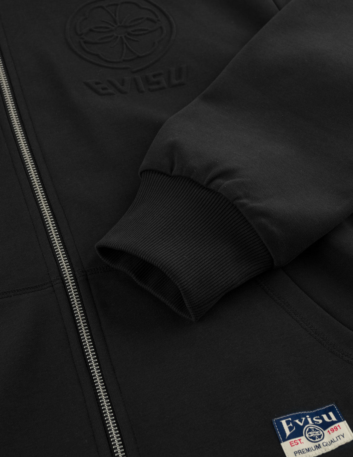 Emboss Kamon Logo Zip-Up Hoodie
