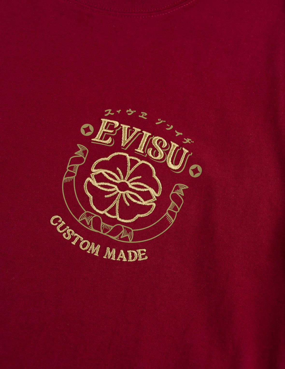 Gold Print Kamon Wave Applique Tee