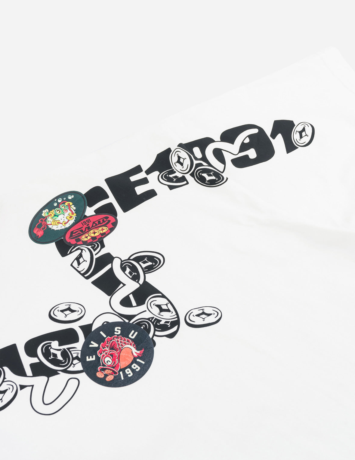 Multi-Badge Fortune Daicock Print T-Shirt