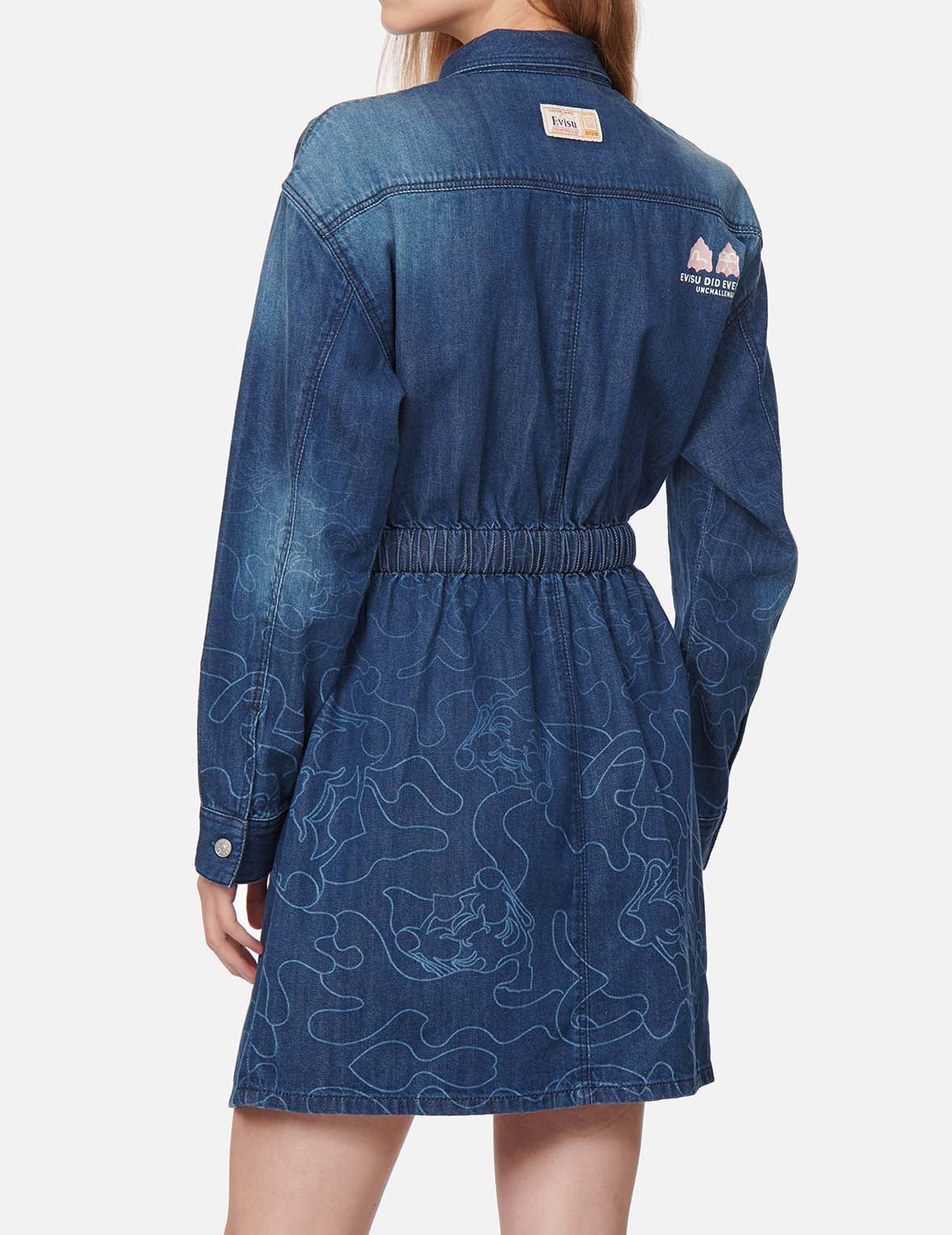 Gradated Laser-print Denim Dress