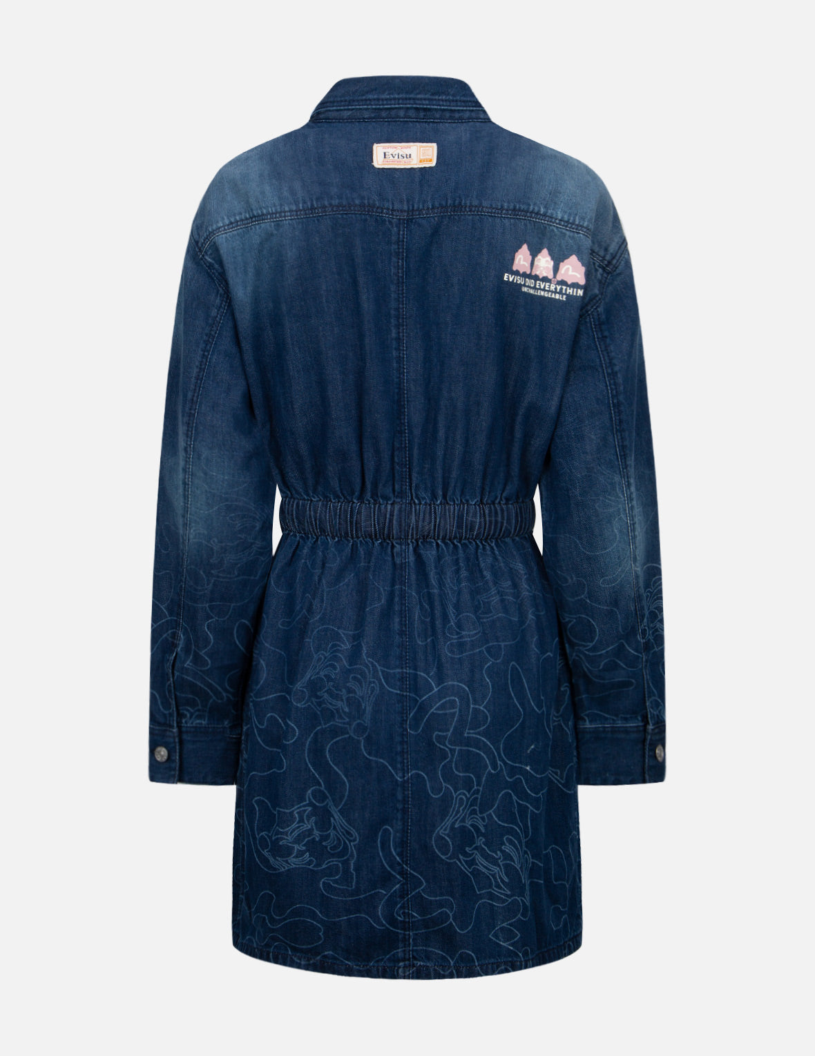 Gradated Laser-print Denim Dress