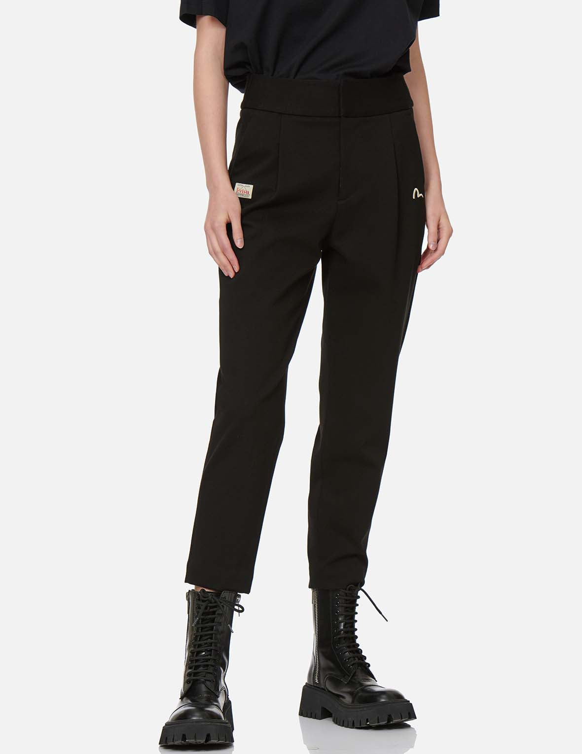 Seagull Embroidered Taper Pants