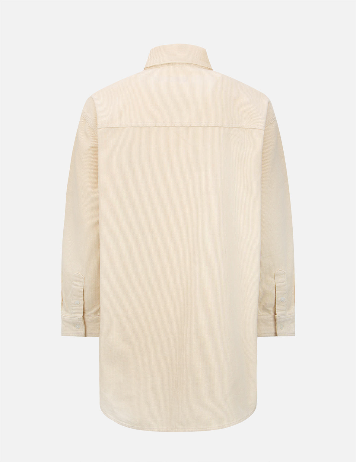 Tear-Off Design Fabric Blocking Corduroy Shirt Dress