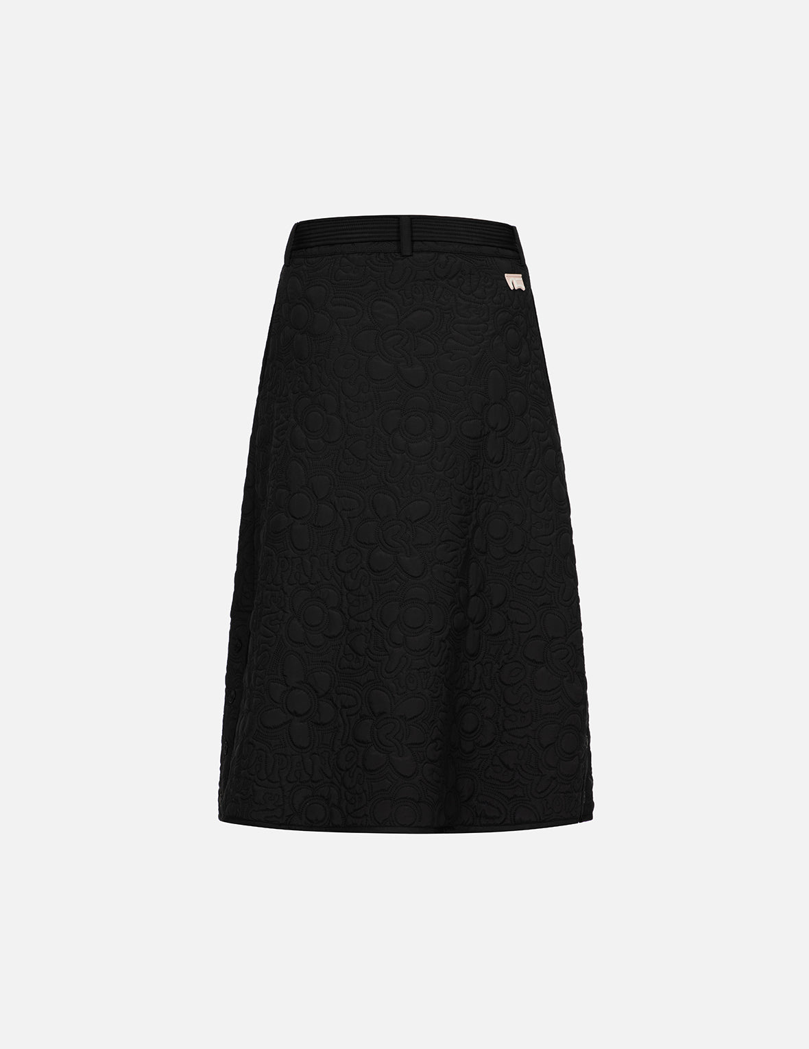 Allover Quilted Seagull and Floral Fashion Fit Skirt