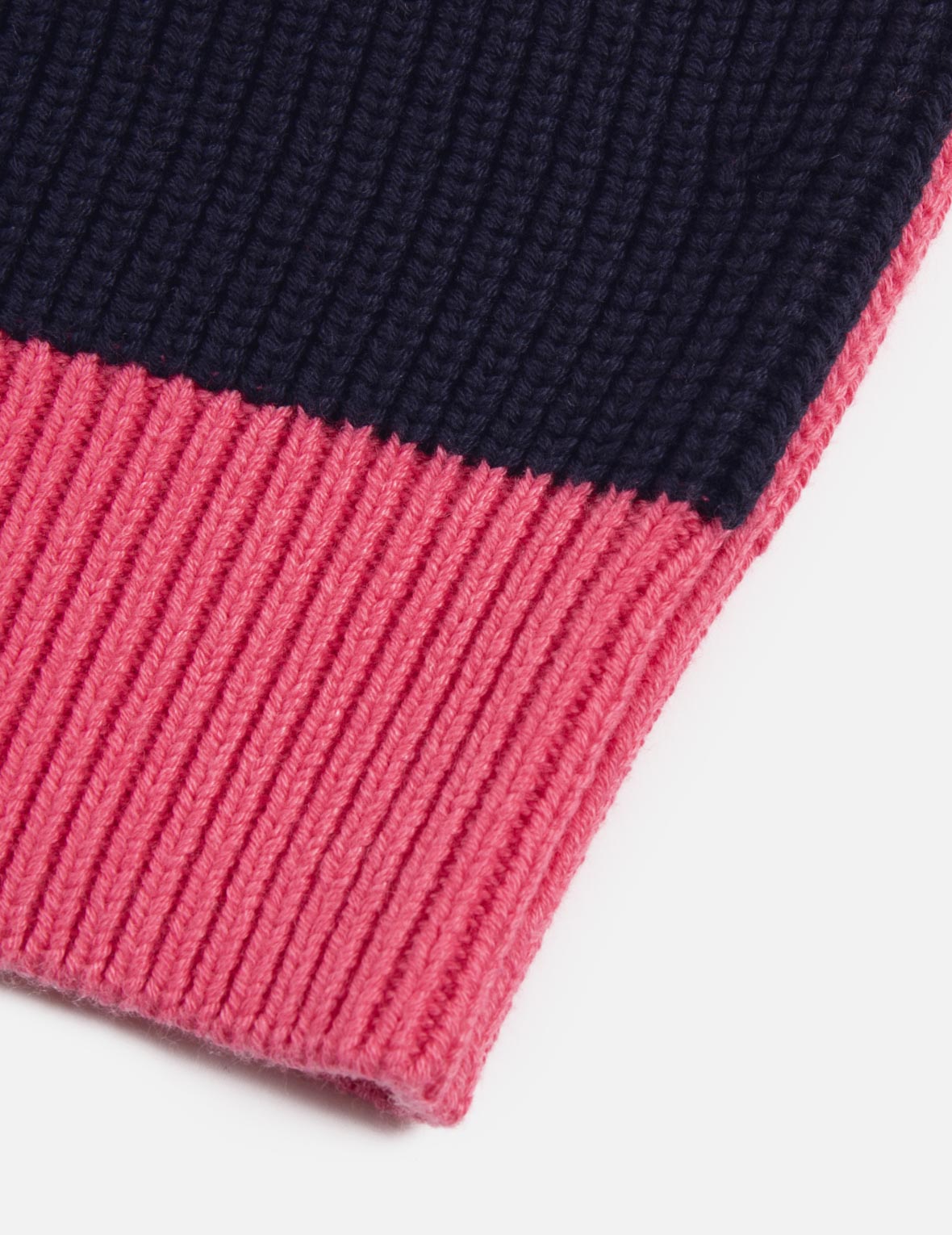 EV Heart Badge Striped Cropped Half-Zip Sweater