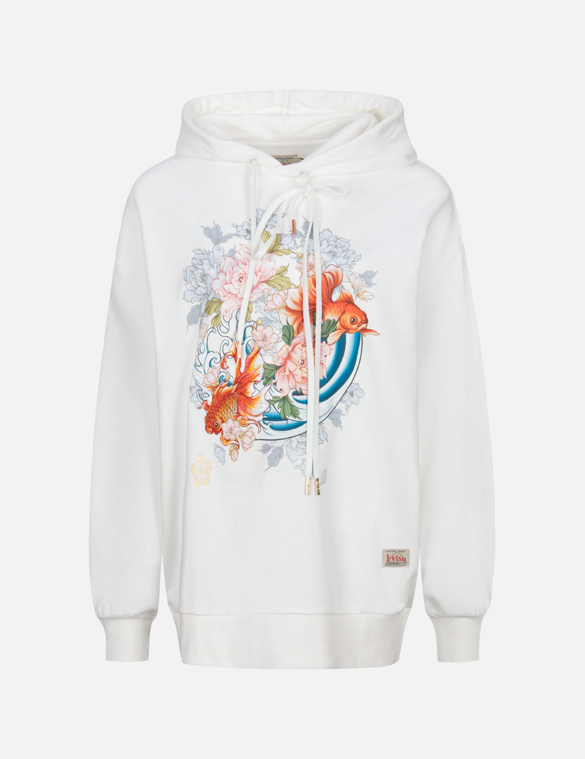 Goldfish and Floral Flow Print Oversized Hoodie