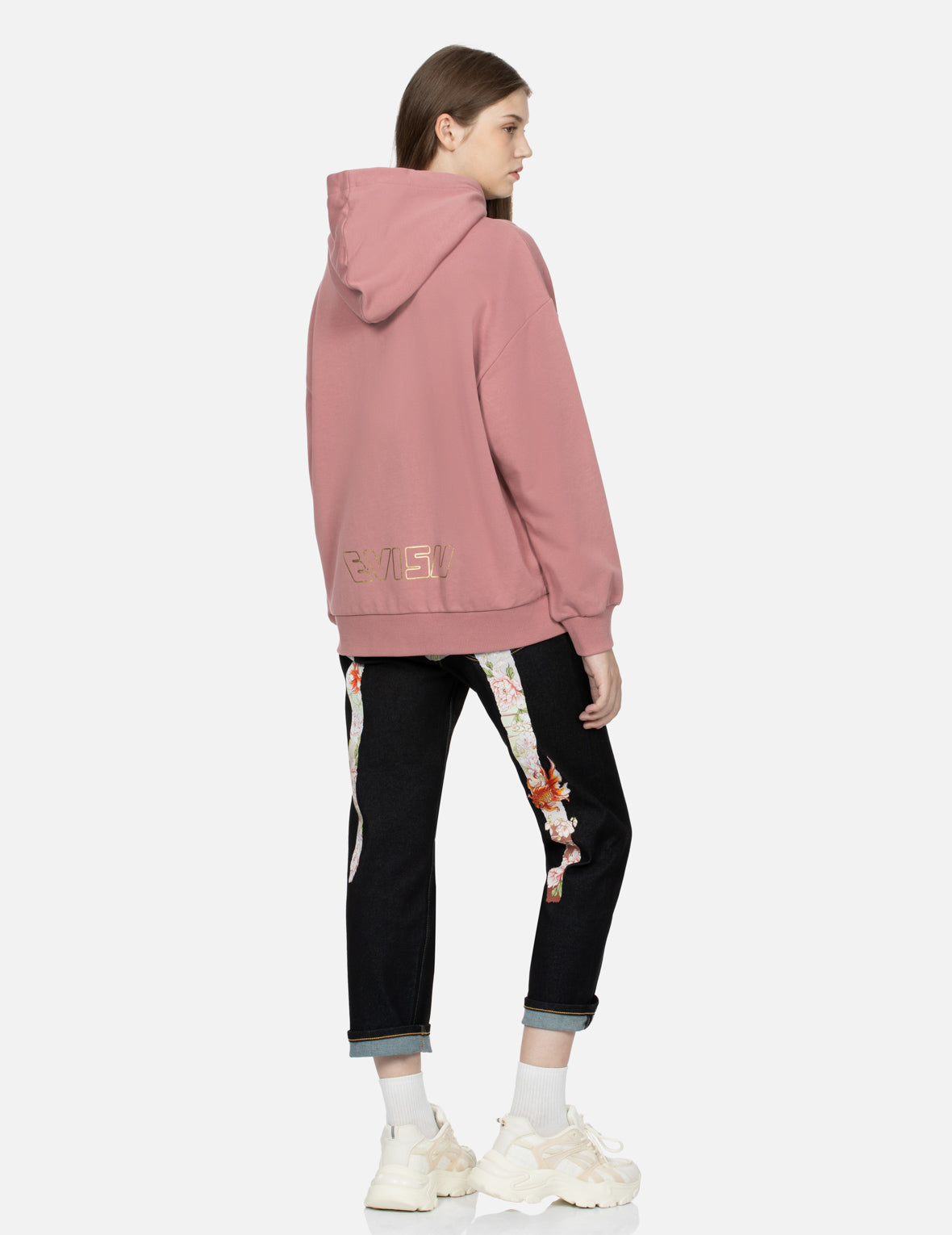Goldfish and Floral Flow Print Oversized Hoodie