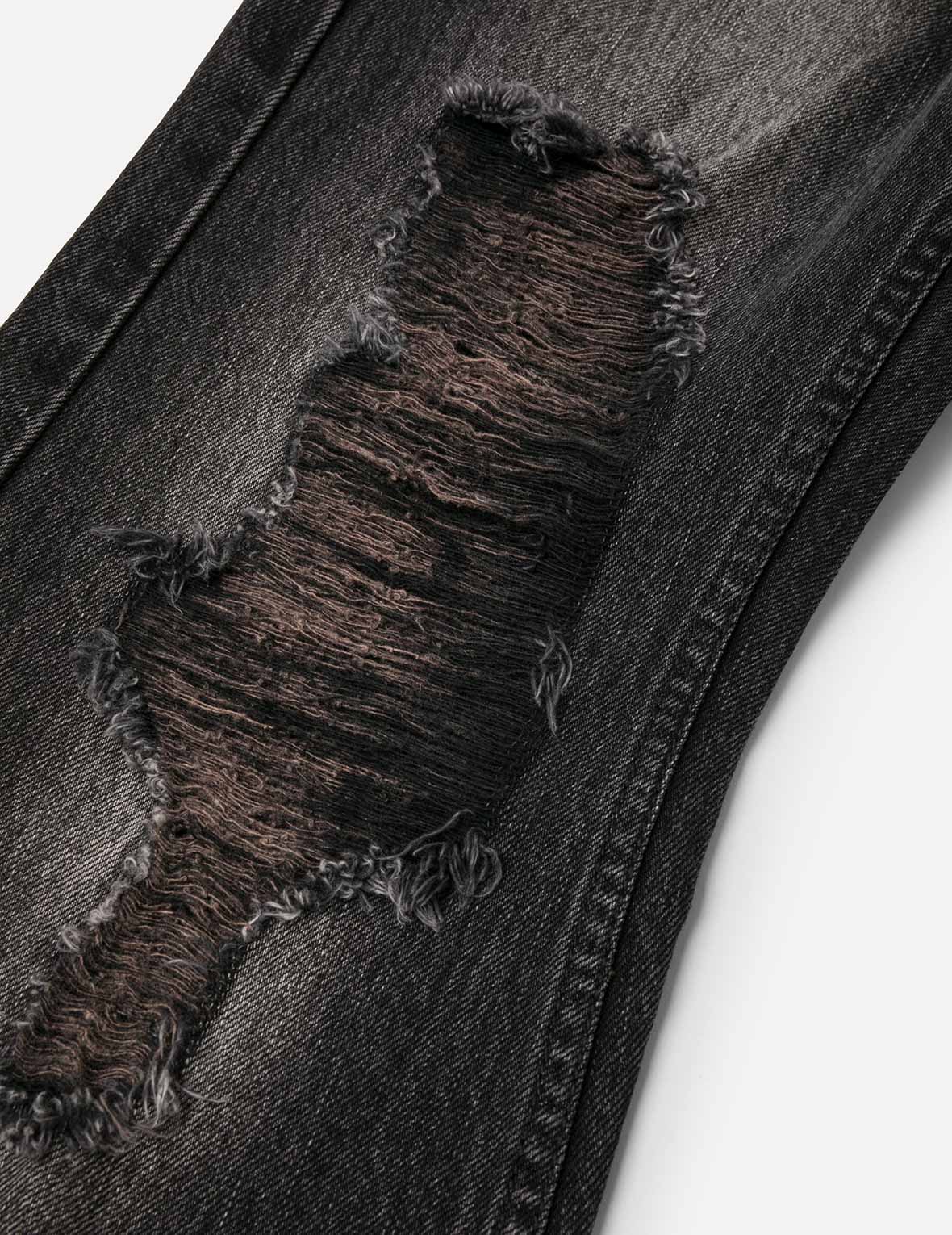 Mottled Seagull and Distressed Fashion Fit Denim Skorts