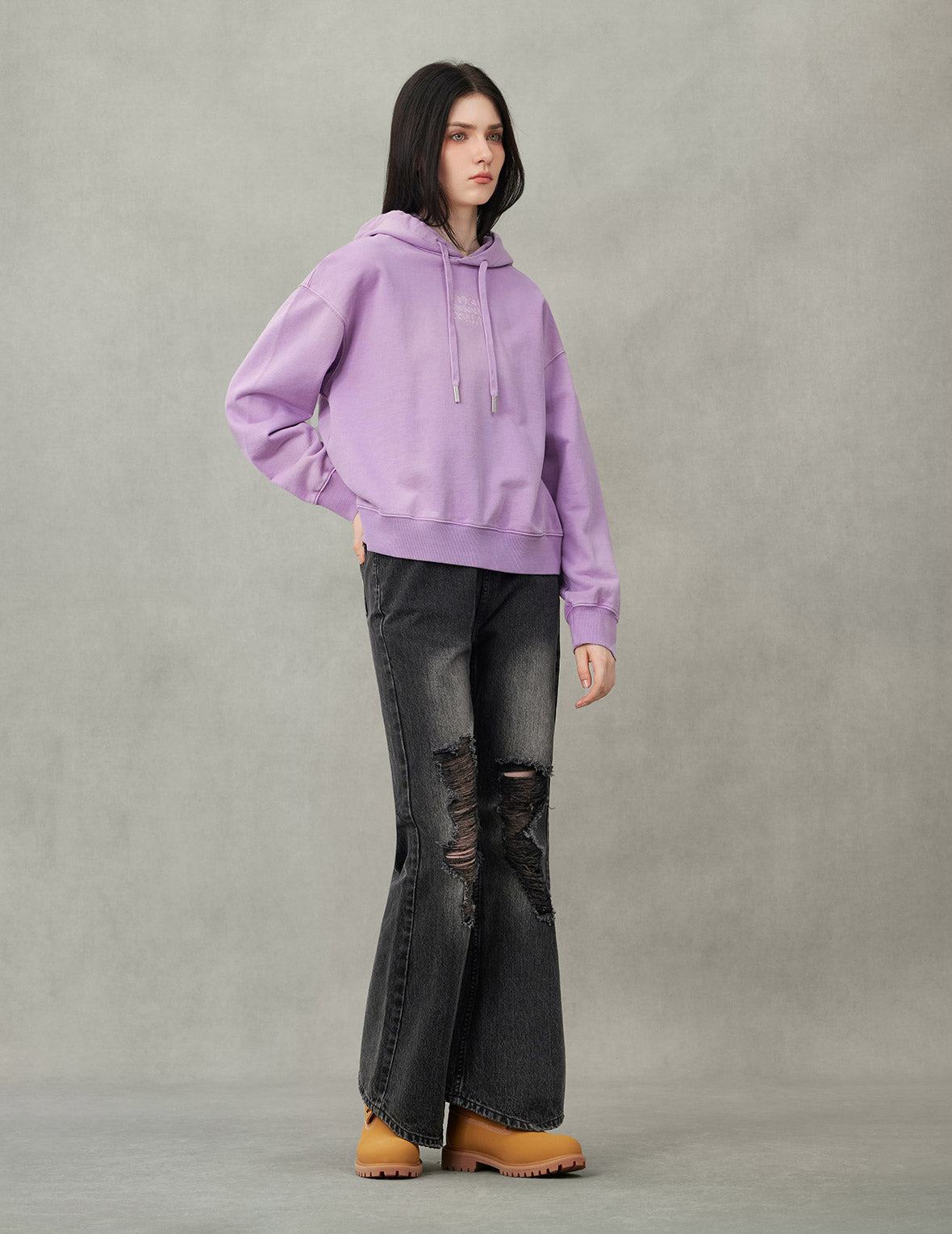 Mottled Seagull and Distressed Fashion Fit Denim Skorts
