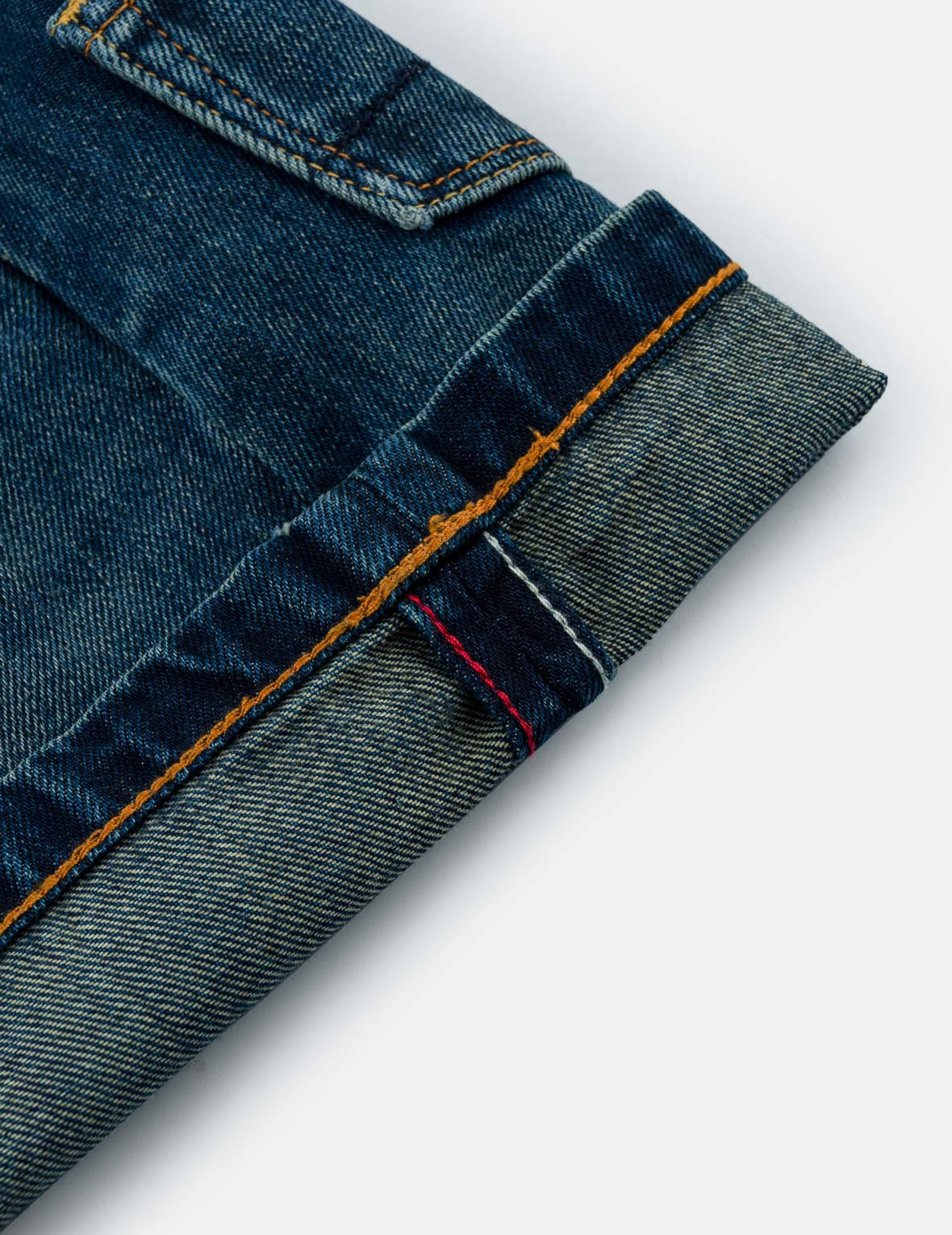 Seagull Print Multi-Pocket Denim Skirt