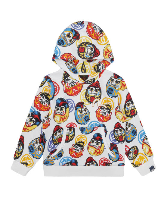 Allover Pompadour Daruma Print Hooded Sweatshirt