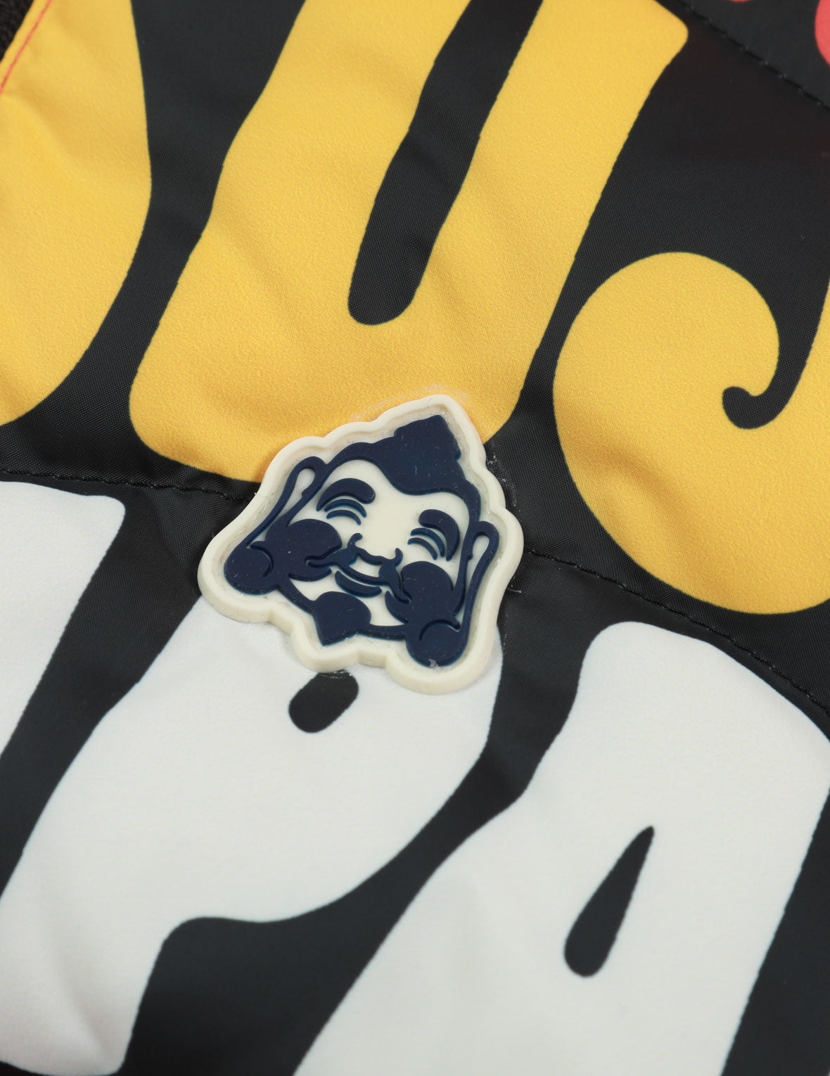 Allover Wavey Logo Print Down Jacket