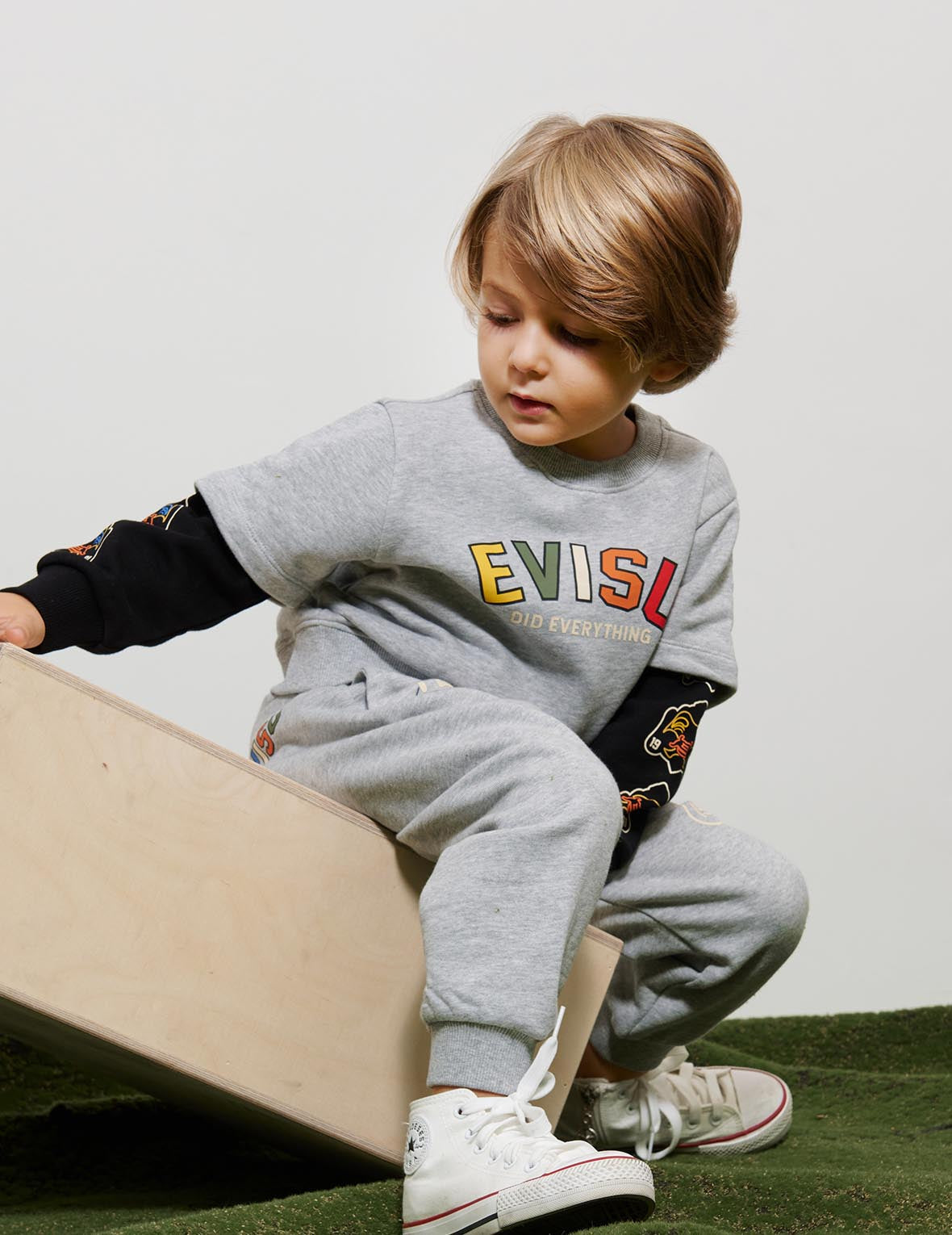 Logo and Godhead Print 2-in-1 Sweatshirt