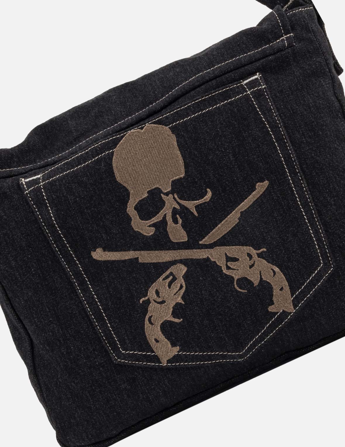 EVISU x mastermind JAPAN x roarguns Multi-Pocket Denim Messenger Bag