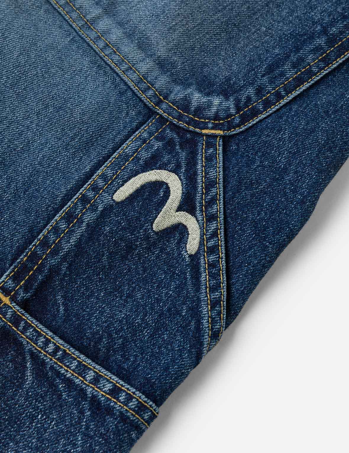 Washed Seagull Print Regular Fit Painter Jeans