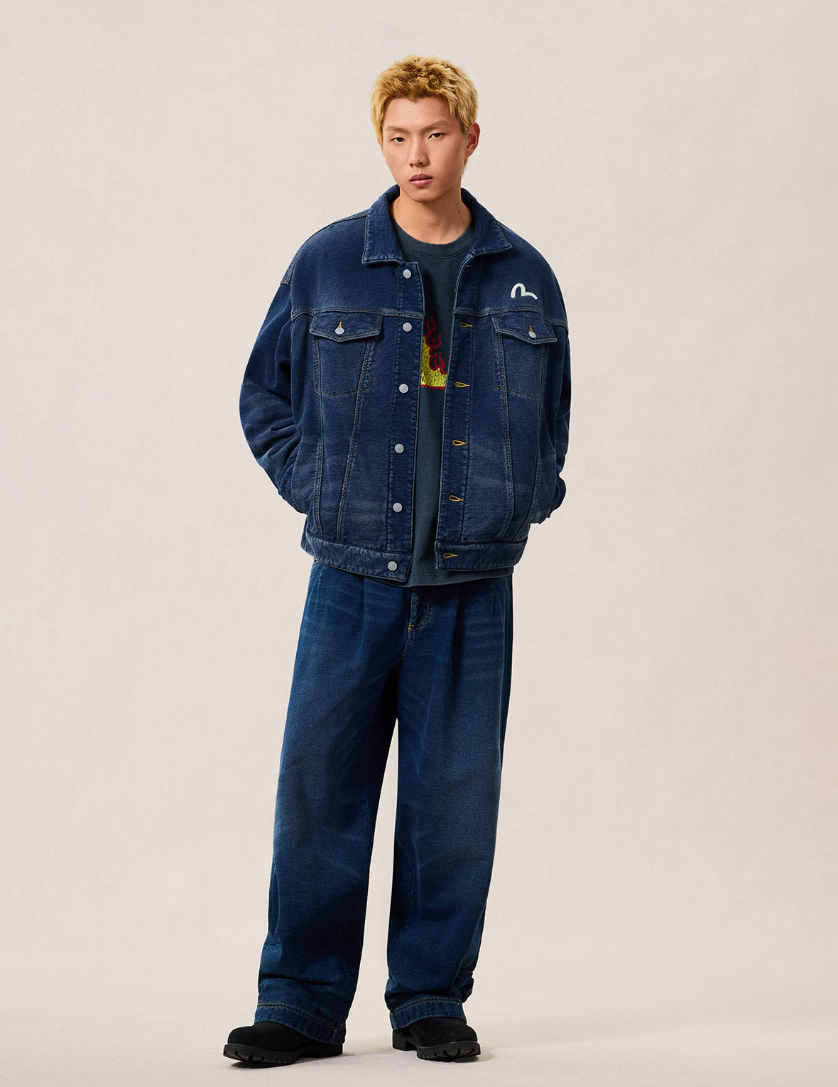 Washed Type 1 Denim Patchwork Jacket