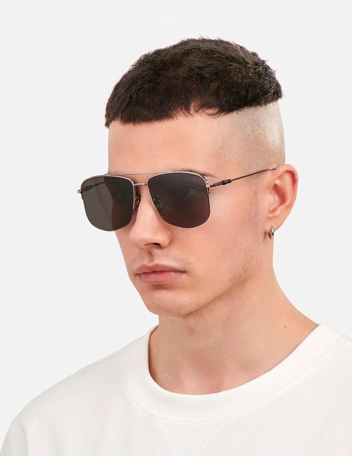 Double Bridge Metal Aviator Sunglasses