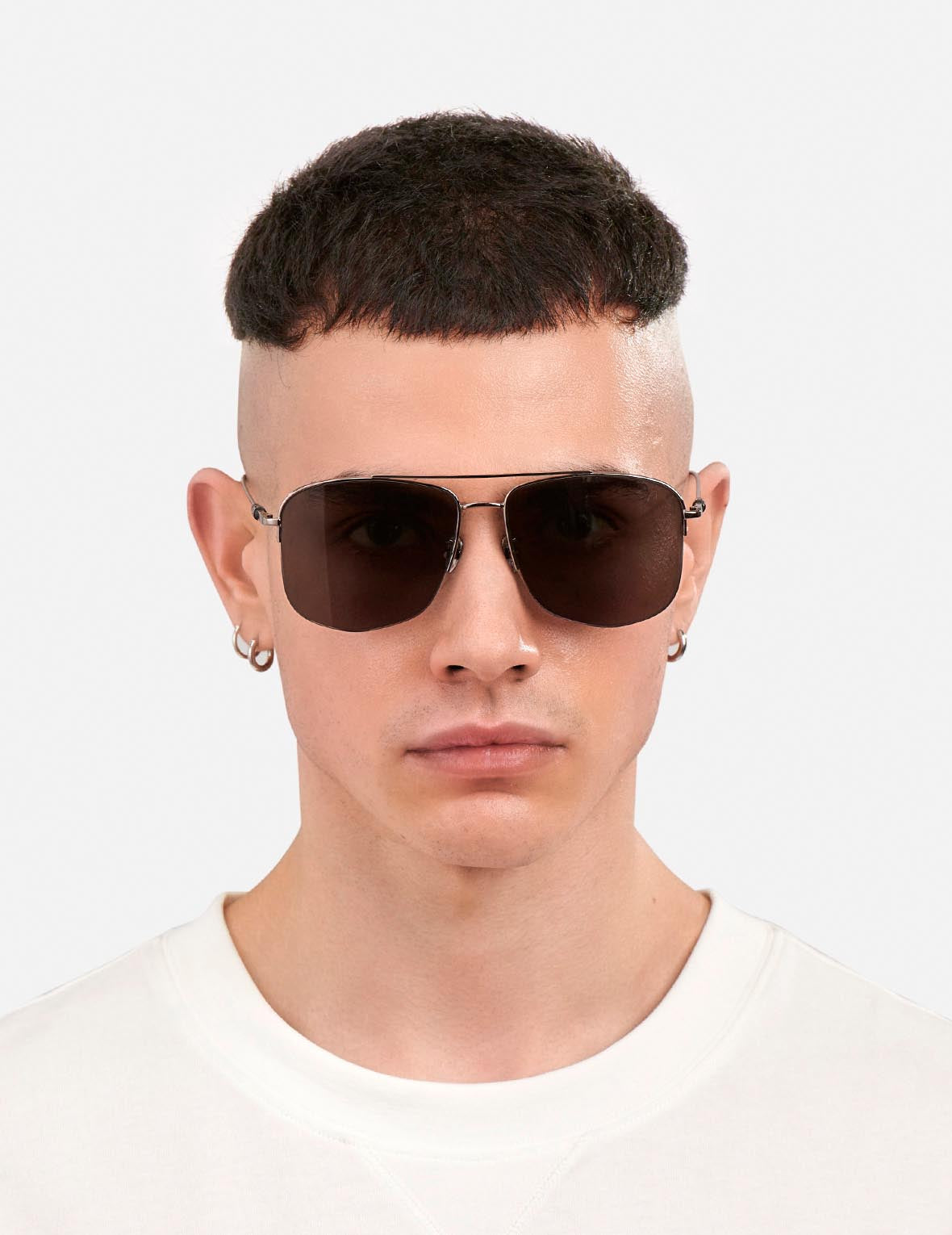 Double Bridge Metal Aviator Sunglasses