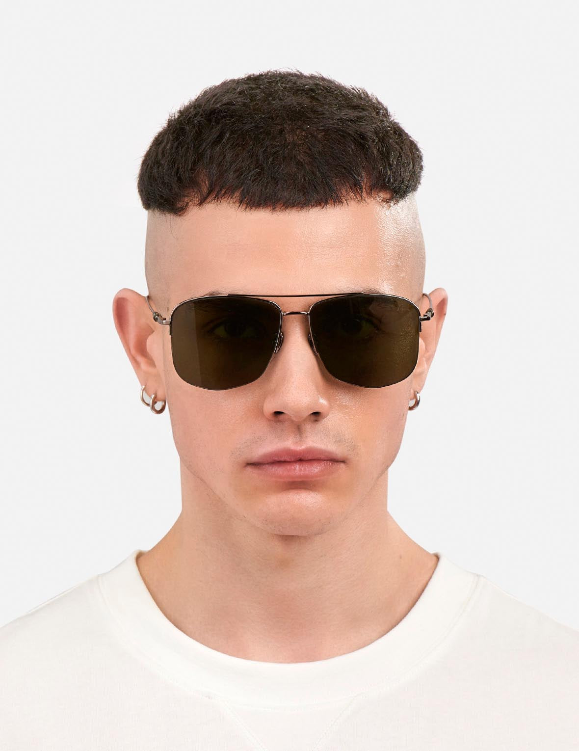 Double Bridge Metal Aviator Sunglasses