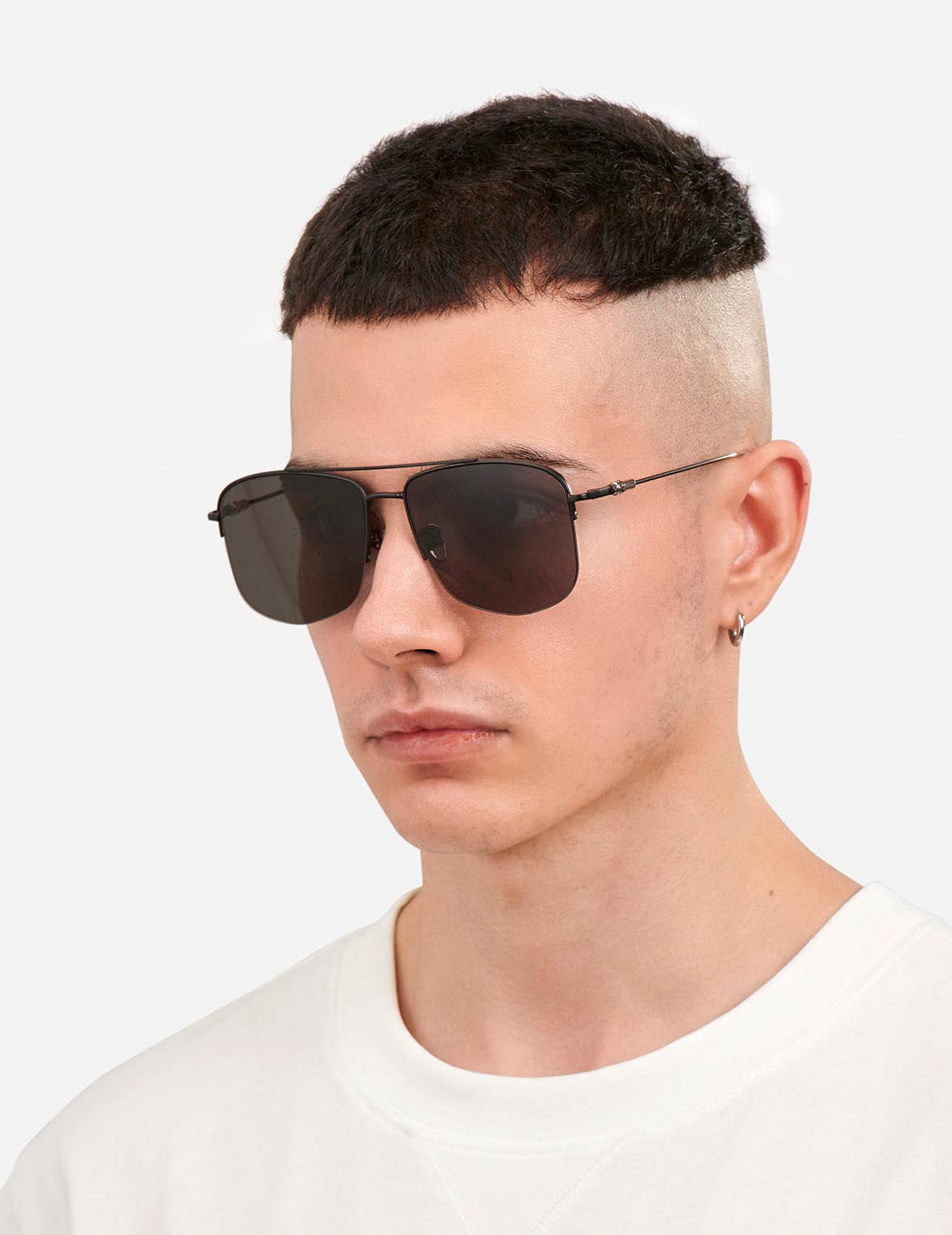 Double Bridge Metal Aviator Sunglasses