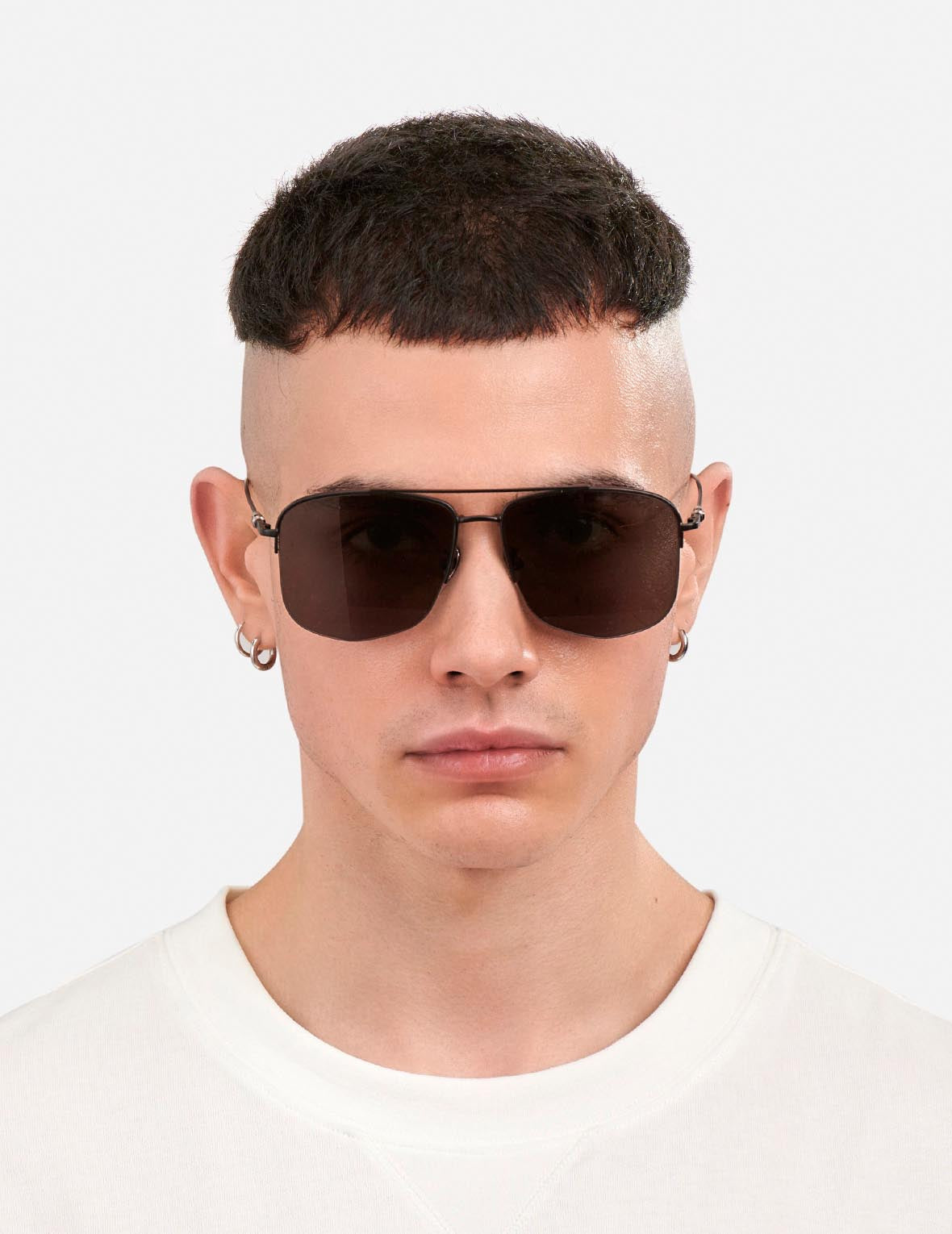 Double Bridge Metal Aviator Sunglasses