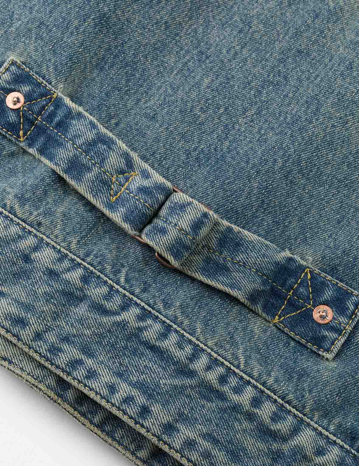 EVISU X F-LAGSTUF-F Shuga and Seagull Embroidery Relax Fit Denim Jacket