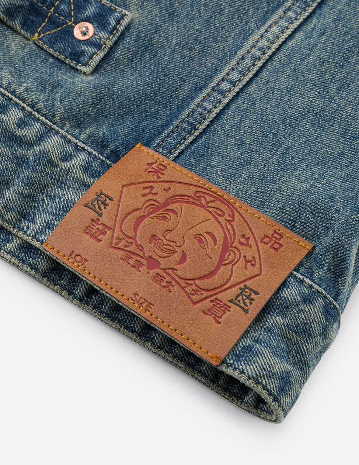EVISU X F-LAGSTUF-F Shuga and Seagull Embroidery Relax Fit Denim Jacket