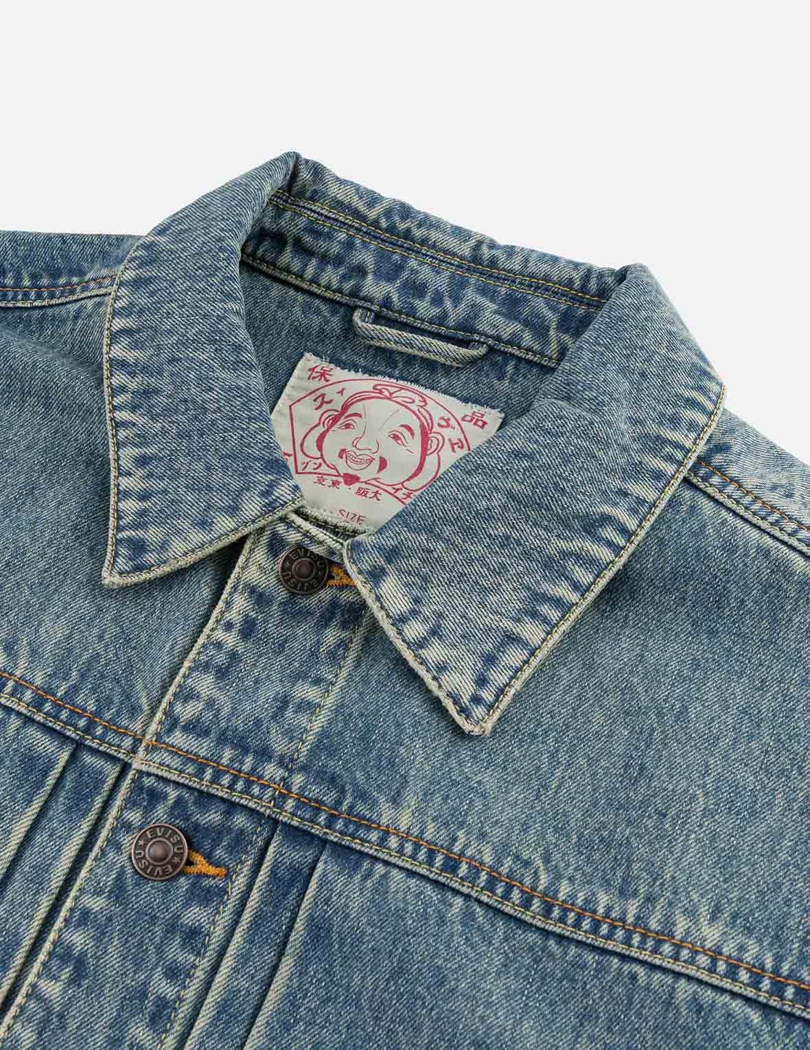 EVISU X F-LAGSTUF-F Shuga and Seagull Embroidery Relax Fit Denim Jacket