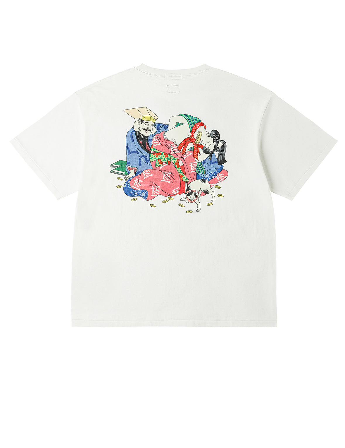 EVISU X F-LAGSTUF-F Shuga and Koban Coin Seagull Print Regular Fit T-shirt - White