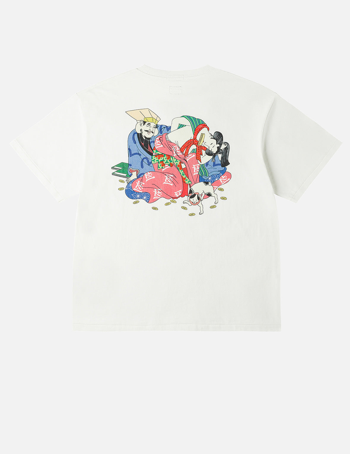 EVISU X F-LAGSTUF-F Shuga and Koban Coin Seagull Print Regular Fit T-shirt - White