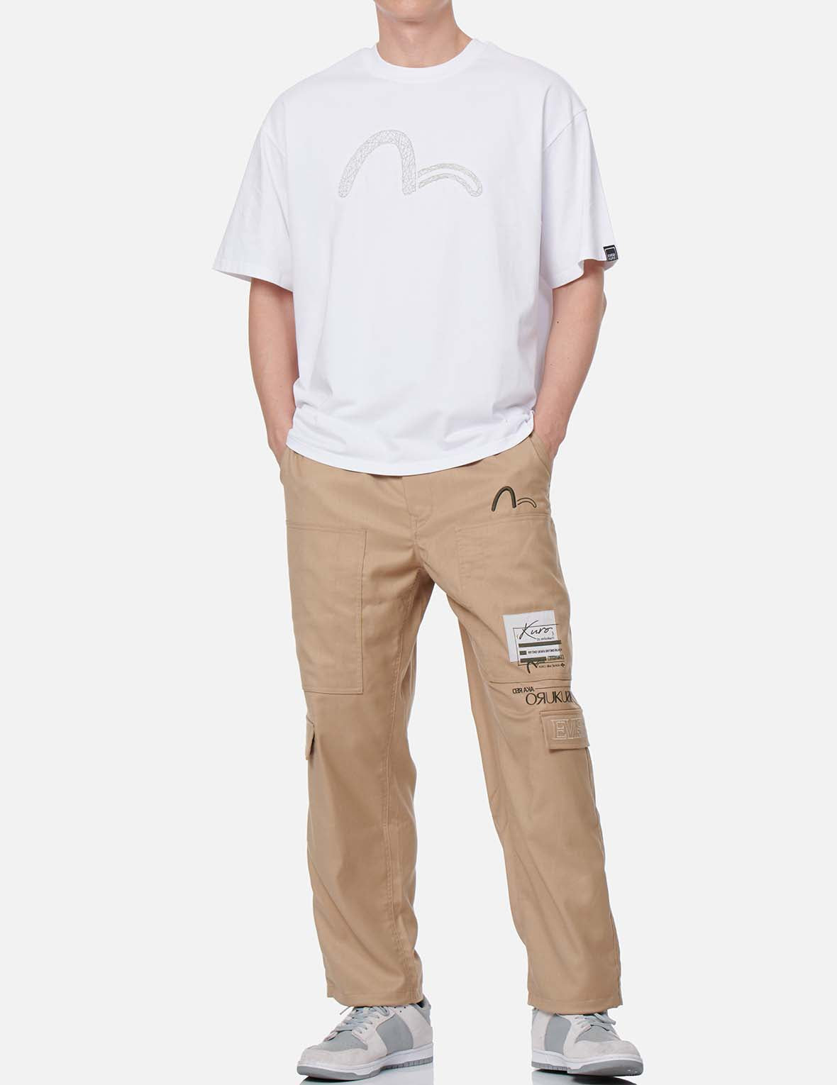 Logo Patch Wide Leg Cargo Pants