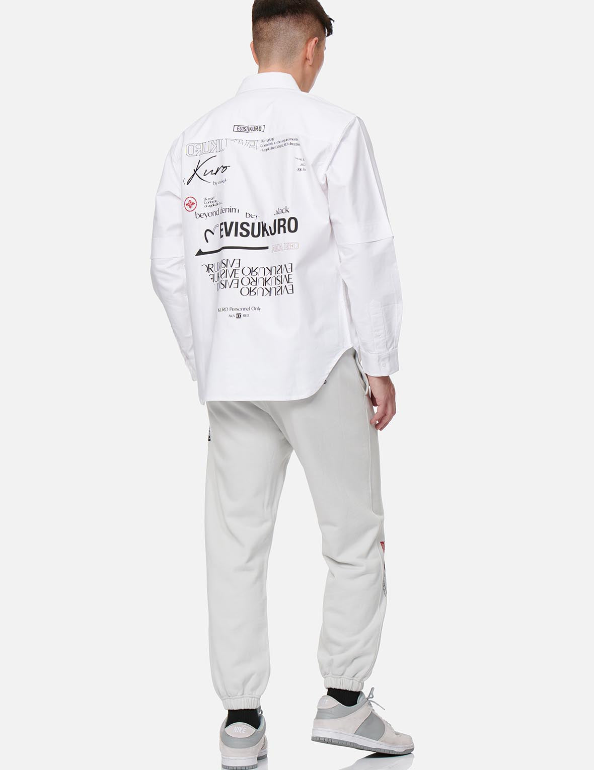Multi Logo Print Mock 2-in-1 Shirt