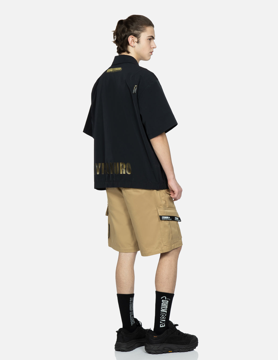 Logo Tape Patching Cargo Shorts