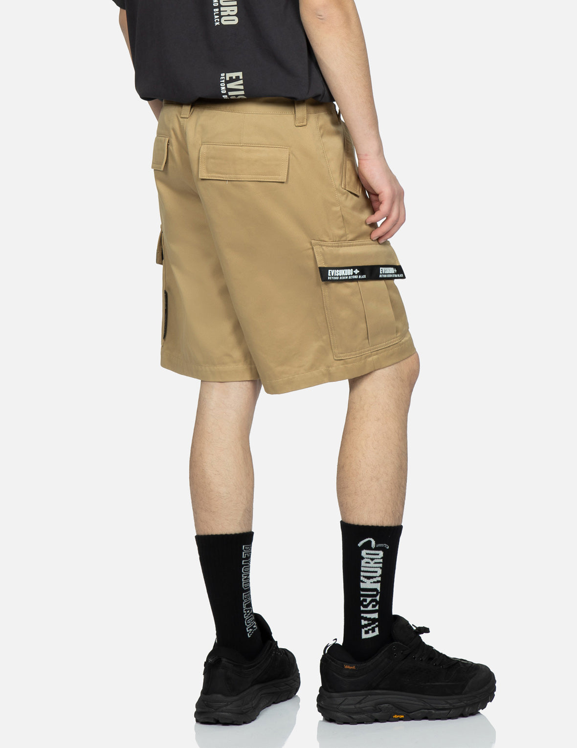 Logo Tape Patching Cargo Shorts