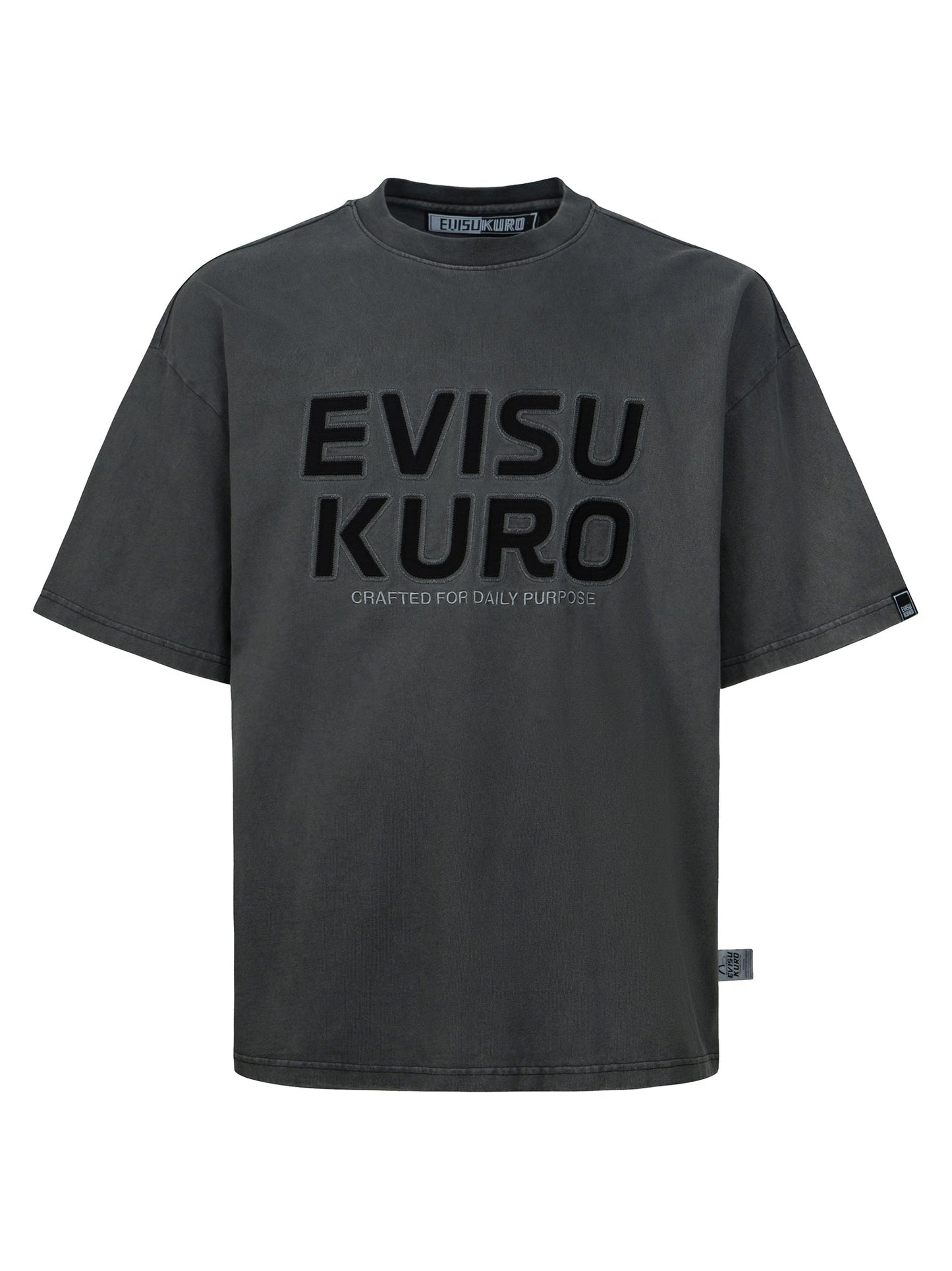 Logo Appliqué and Slogans Embroidery Oversized T-shirt