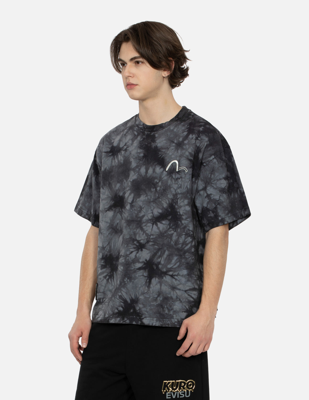 Tie-Dye with Seagull Embroidery Loose Fit T-Shirt