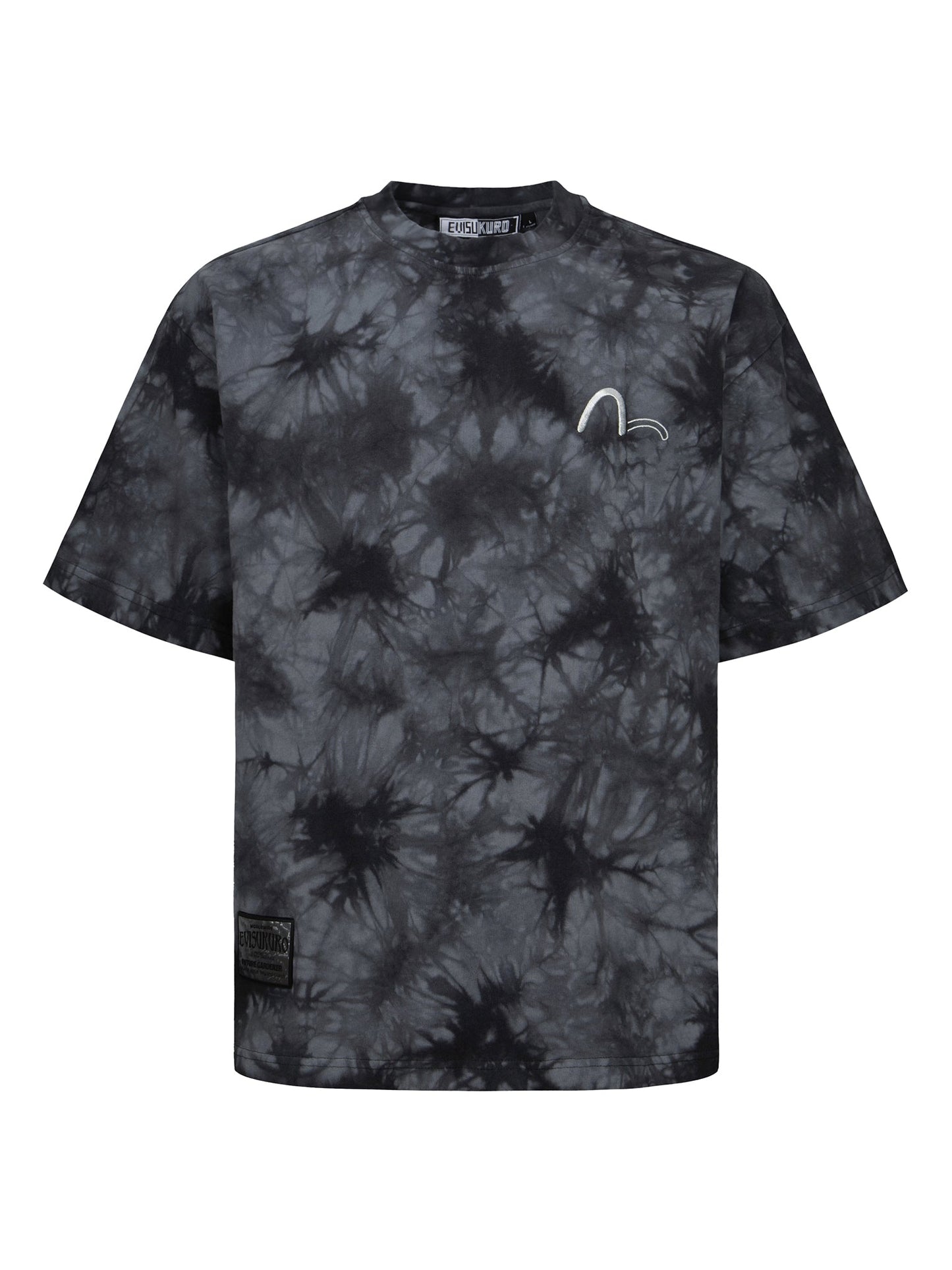 Tie-Dye with Seagull Embroidery Loose Fit T-Shirt