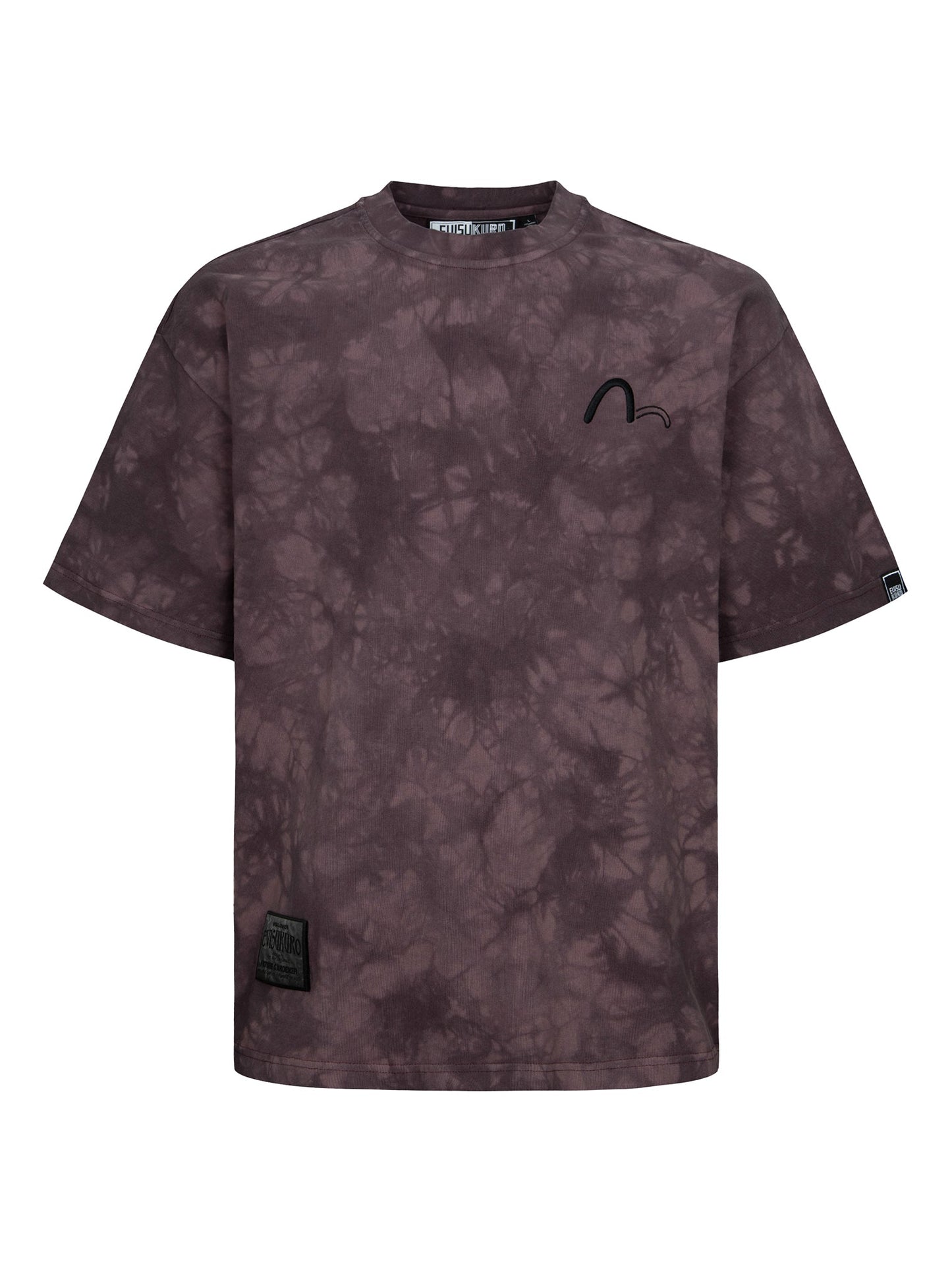Tie-Dye with Seagull Embroidery Loose Fit T-Shirt