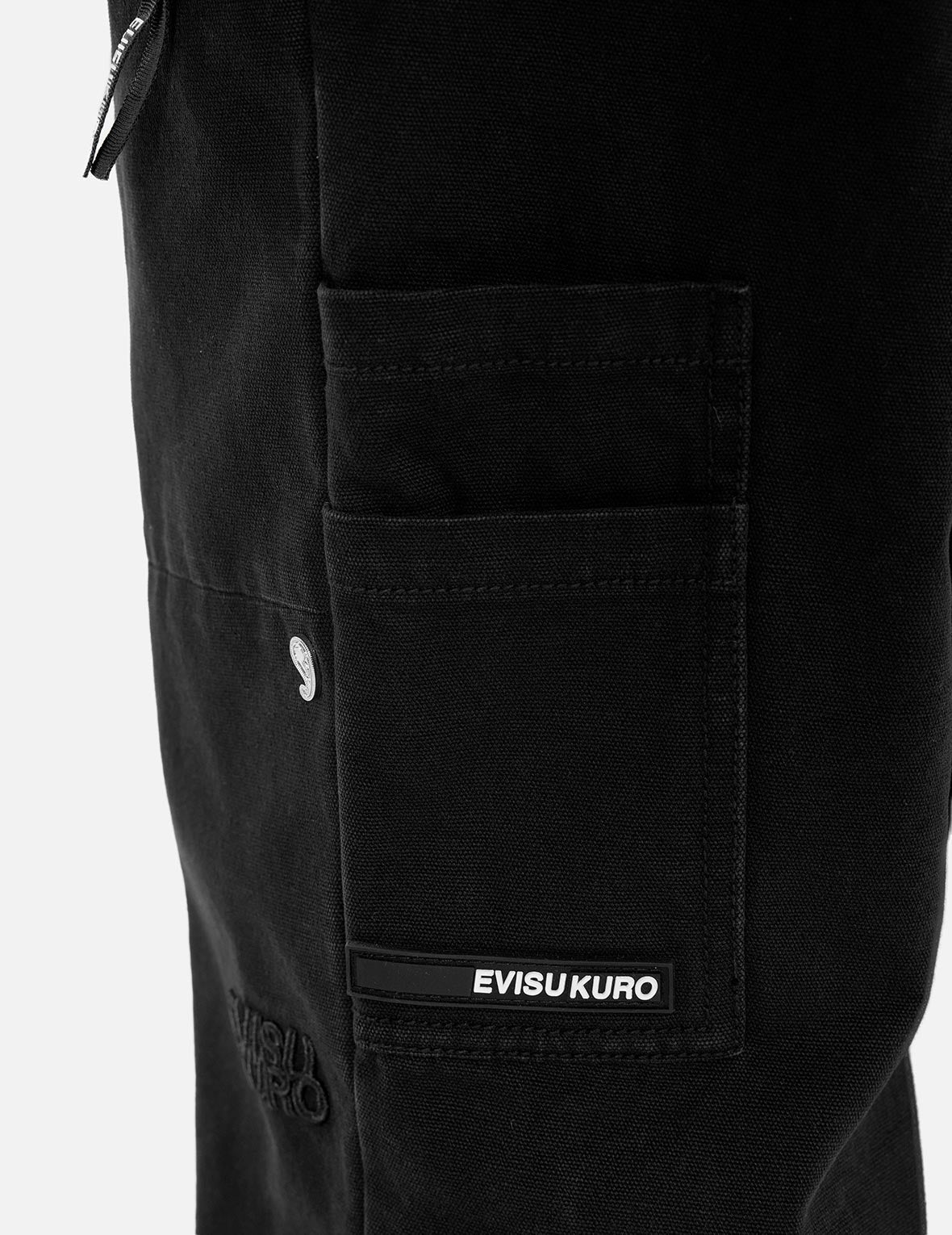 Seagull and Logo Embroidery Loose Fit Cargo Pants