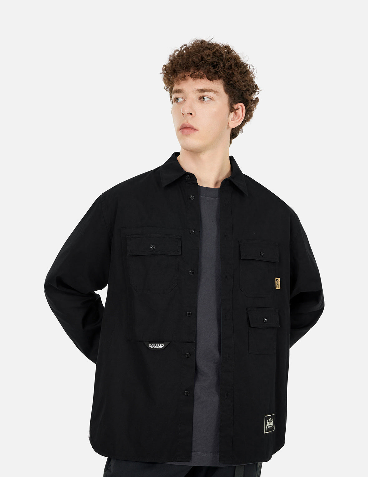 Multi-pockets Relax Fit Long Sleeves Shirt