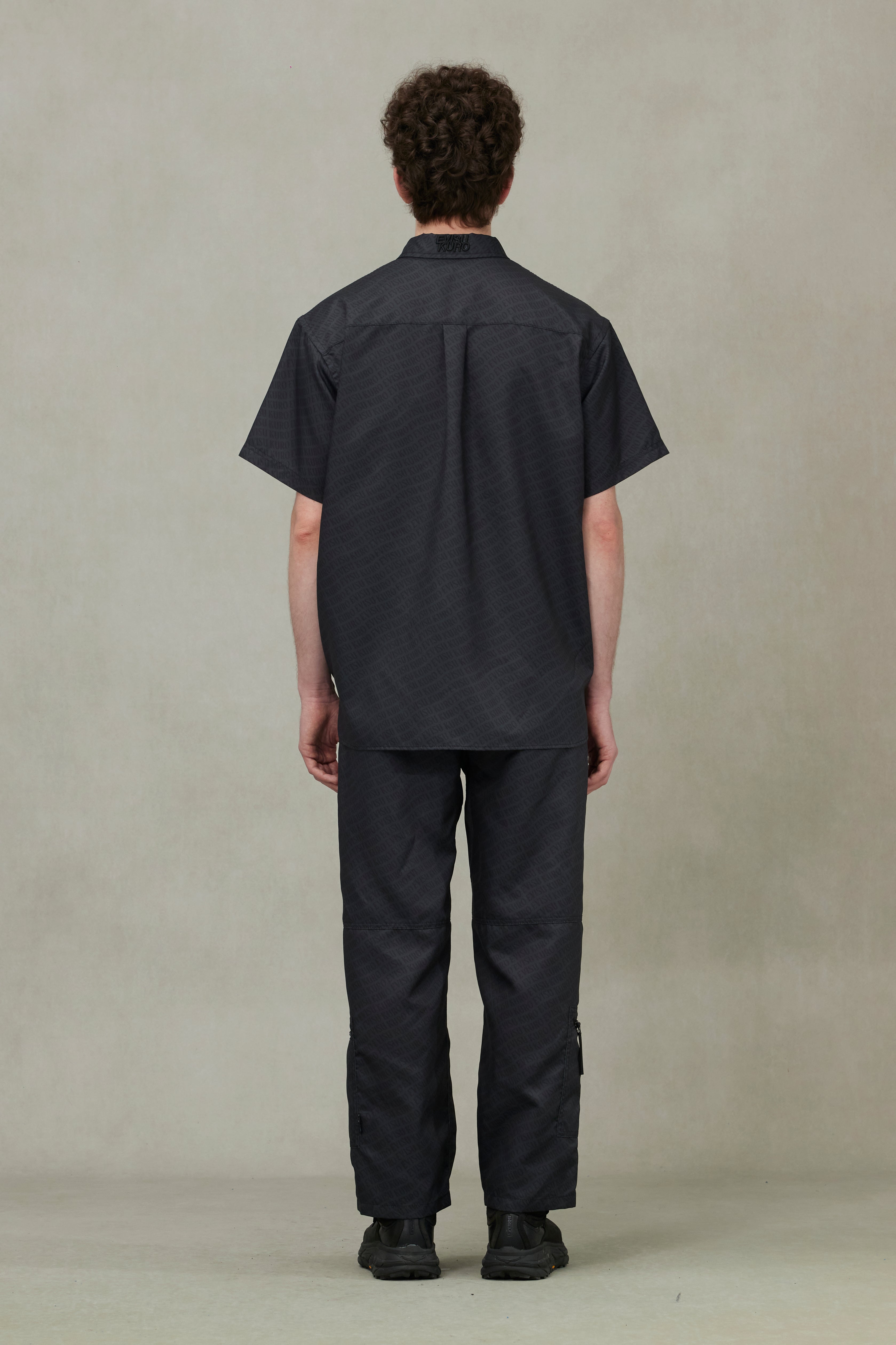 Allover Logo Print Loose Fit Short Sleeves Shirt